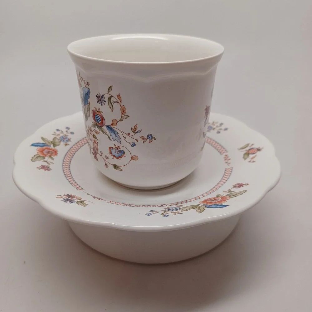 Lenox Wind Chimes Lantana‎ Fine China Tea Cup and Saucer Set Floral Bird USA
